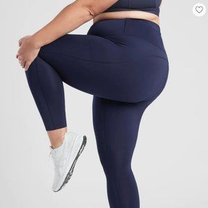 Athleta Accelerate Running Leggings Dress Blue 7/8 Tight